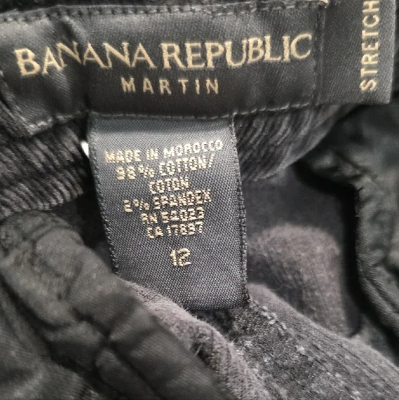 Banana Republic Martin Women's Relaxed Corduroy Charcoal  Wide leg Pants - Picture 2 of 6